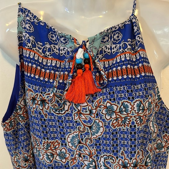 The Limited Maxi Sundress NWT Size Medium floral tropical vacation tassels beads - Picture 6 of 12